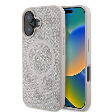 Capa com anel colorido Guess 4G para iPhone 16 Plus - Compatível com MagSafe