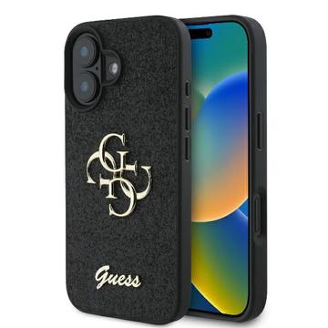 Capa Guess Fixed Glitter 4G Metal Logo para iPhone 16 Plus - Preto