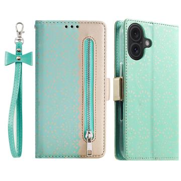 Bolsa tipo Carteira Lace Pattern para iPhone 16 Plus