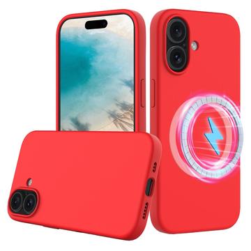 Capa de silicone líquido para iPhone 16 Plus - Compatível com MagSafe - Vermelho