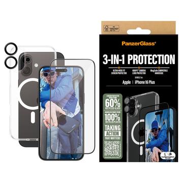 Conjunto de proteção 3 em 1 PanzerGlass para iPhone 16 Plus