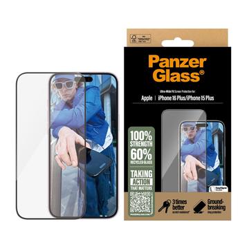 Protetor de Ecrã PanzerGlass Ultra-Wide Fit EasyAligner para iPhone 16 Plus/15 Plus - Preto