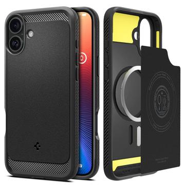 Capa de TPU Spigen Rugged Armor Mag para iPhone 16 Plus - Preto