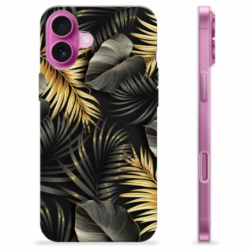 Capa de TPU - iPhone 16 Plus - Folhas Douradas