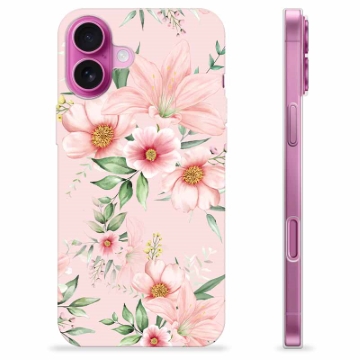 Capa de TPU - iPhone 16 Plus - Flores em Aquarela