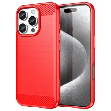 Capa de TPU Escovado para iPhone 16 Pro - Fibra de Carbono