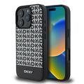 Capa para iPhone 16 Pro DKNY Repeat Pattern Bottom Stripe - Compatível com MagSafe - Preto