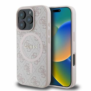 Capa com anel colorido Guess 4G para iPhone 16 Pro - Compatível com MagSafe