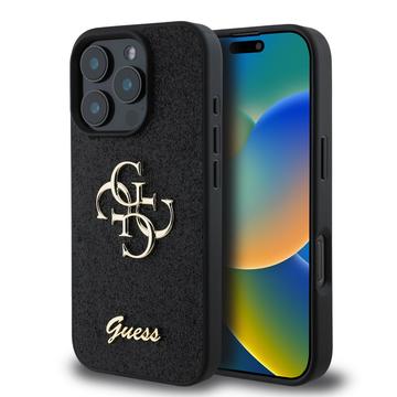 Capa Guess Fixed Glitter 4G Metal Logo para iPhone 16 Pro - Preto