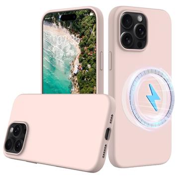 Capa de silicone líquido para iPhone 16 Pro - Compatível com MagSafe - Cor-de-Rosa