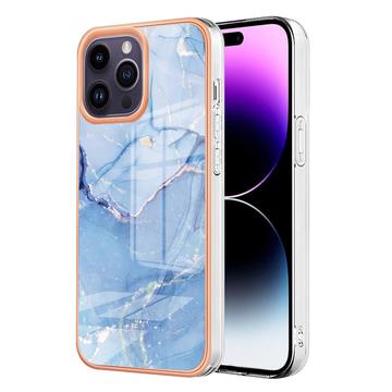 Capa Galvanizada de TPU para iPhone 16 Pro com Padrão de Mármore