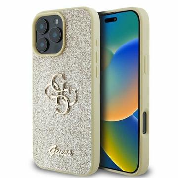 Capa Guess Fixed Glitter 4G Metal Logo para iPhone 16 Pro Max - Dourado