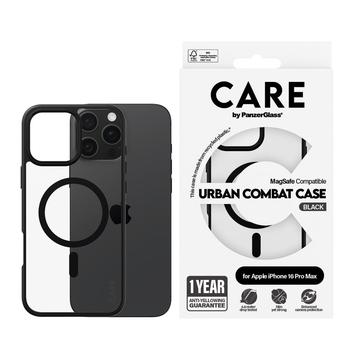 Capa PanzerGlass Care Urban Combat para iPhone 16 Pro Max - Compatível com MagSafe - Preto