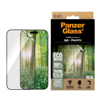 Protetor de ecrã PanzerGlass Eco Matrix Ultra-Wide Fit para iPhone 16 Pro Max - Bordo preto