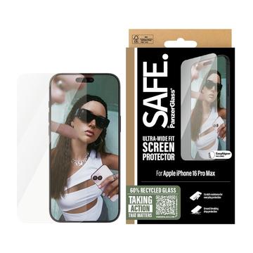 Protetor de ecrã de vidro temperado PanzerGlass Safe Ultra-Wide Fit para iPhone 16 Pro Max - 9H - Transparente