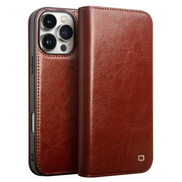 Capa de Pele Tipo Carteira Qialino Classic para iPhone 16 Pro Max