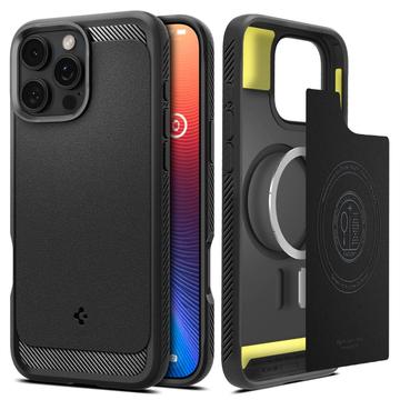 Capa de TPU Spigen Rugged Armor Mag para iPhone 16 Pro Max - Preto