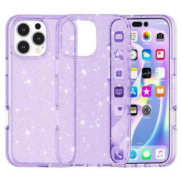 Capa Híbrida Stylish Glitter Series para iPhone 16 Pro Max - Púrpura