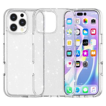 Capa Híbrida Stylish Glitter Series para iPhone 16 Pro Max - Branco