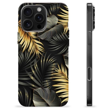 Capa de TPU - iPhone 16 Pro Max - Folhas Douradas