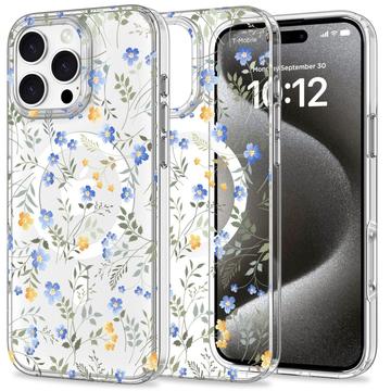 Capa MagMood Tech-Protect para iPhone 16 Pro Max - Compatível com MagSafe - Flores da primavera