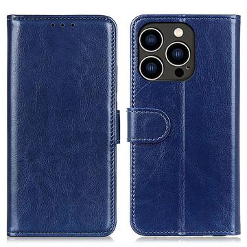 Capa tipo carteira com fecho magnético para iPhone 16 Pro Max - Azul escuro