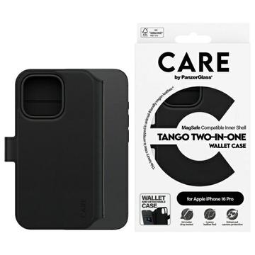 Capa para carteira 2 em 1 PanzerGlass Care Tango para iPhone 16 Pro - Compatível com MagSafe - Preto