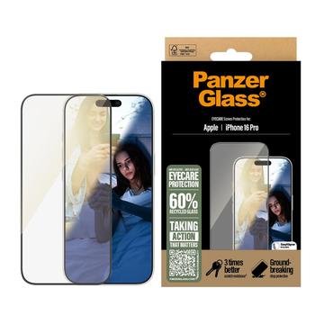 Protetor de ecrã PanzerGlass EyeCare Ultra-Wide Fit EasyAligner para iPhone 16 Pro - Bordo preto