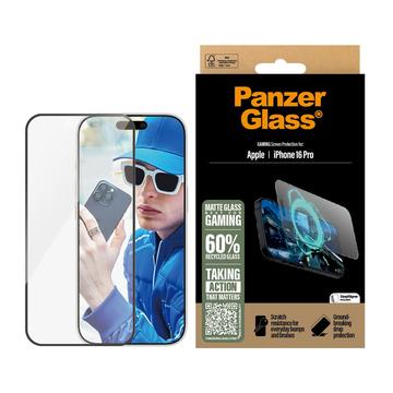 iPhone 16 Pro PanzerGlass Gaming Ultra-Wide Fit EasyAligner Protetor de ecrã de vidro temperado - 9H - Bordo preto