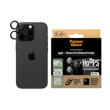 Protetor de lente de câmara PanzerGlass Hoops para iPhone 16 Pro/16 Pro Max - Preto