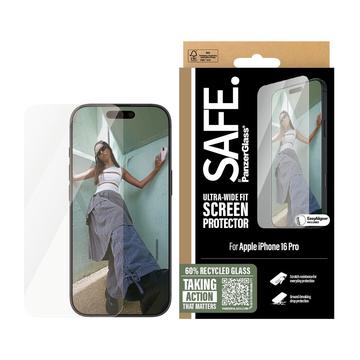 Protetor de ecrã de vidro temperado PanzerGlass Safe Ultra-Wide Fit para iPhone 16 Pro - 9H - Transparente