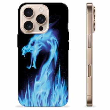 Capa de TPU - iPhone 16 Pro - Dragão de Fogo Azul