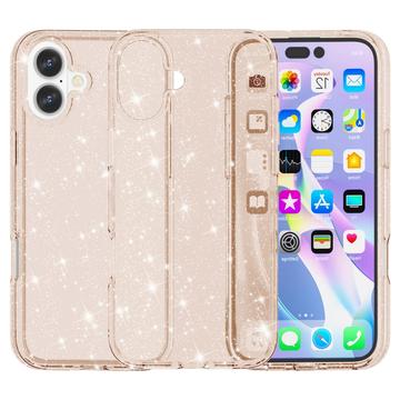 Capa Híbrida Stylish Glitter Series para iPhone 16 - Dourado