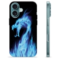 Capa de TPU - iPhone 16 - Dragão de Fogo Azul