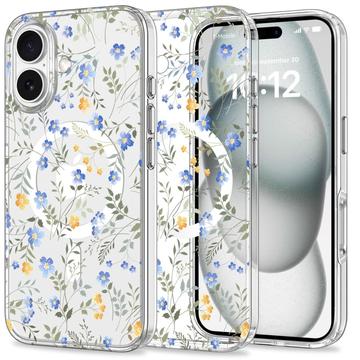 Capa MagMood Tech-Protect para iPhone 16 - Compatível com MagSafe - Flores da primavera