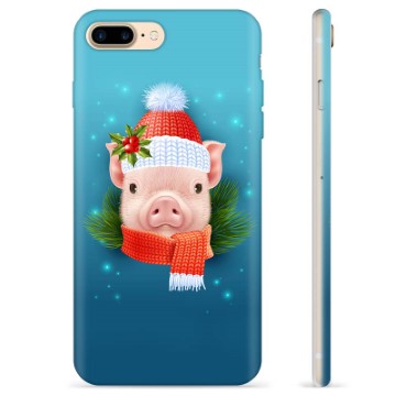 Capa de TPU para iPhone 7 Plus / iPhone 8 Plus  - Porquinho de Inverno