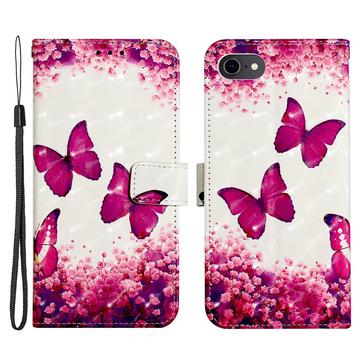 Bolsa Tipo Carteira Wonder Series para iPhone 7/8/SE (2020)/SE (2022) - Borboletas Rosas