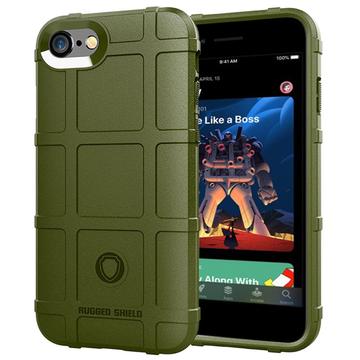 Capa de TPU Rugged Shield para iPhone 7/8/SE (2020)/SE (2022) - Verde Militar