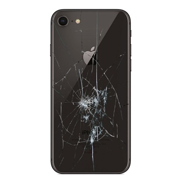 Reparação da capa traseira do iPhone 8 - só vidro - Preto