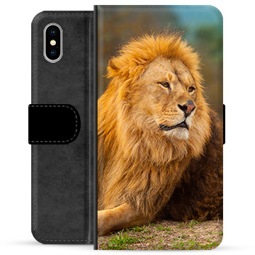 Bolsa tipo Carteira para iPhone X / iPhone XS - Leão