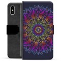 Bolsa tipo Carteira para iPhone X / iPhone XS  - Mandala Colorida