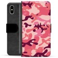 Bolsa tipo Carteira para iPhone X / iPhone XS  - Camuflagem Rosa