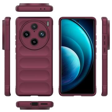 Capa de TPU Rugged Series para vivo X100 Pro - Vinho Vermelho