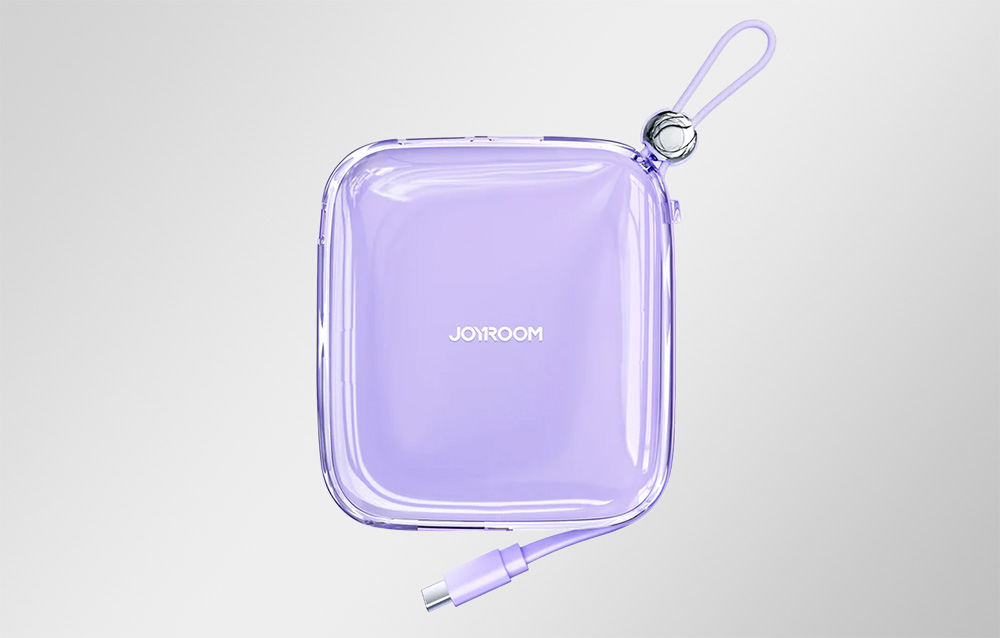 Banco de potência USB-C Joyroom Jelly JR-L002 10000mAh - 22.5W, USB-C, USB-A - Roxo