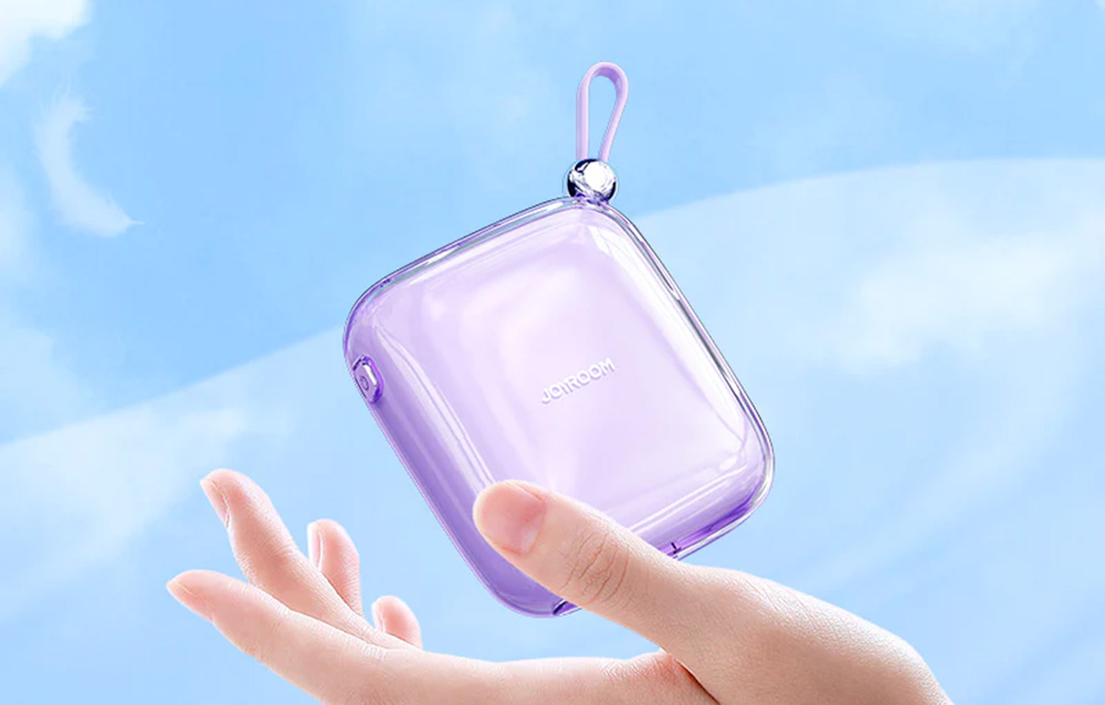 Banco de potência USB-C Joyroom Jelly JR-L002 10000mAh - 22.5W, USB-C, USB-A - Roxo