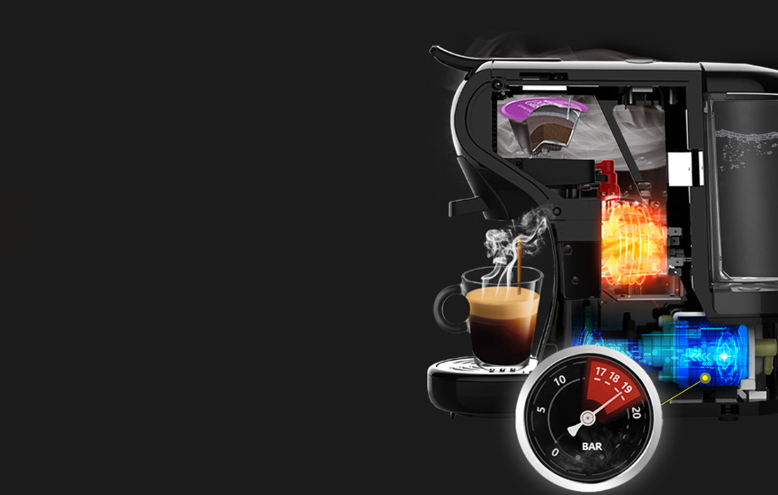 Máquina de café de cápsulas HiBREW H1A 1450W 3 em 1