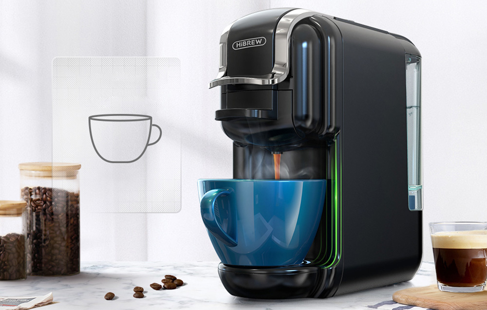 Máquina de café de cápsulas HiBREW H2B 5 em 1 - preta